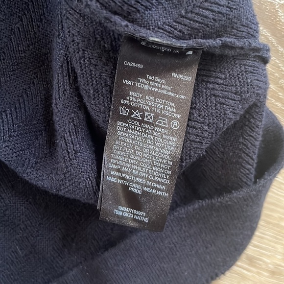 Ted Baker Nathe Navy Blue Textured Sweater - Picture 6 of 9